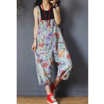 그레이 청 플라워 점프수트
