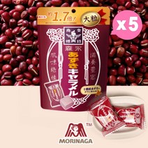 모리나가 아즈키 카라멜 (사이즈 UP) 일본 전통 추억의 카라멜+추가상품증정, 5개, 132g