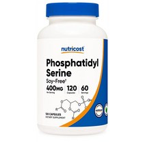 뉴트리코스트 포스파티딜세린 소이 프리 400mg 120정 Nutricost Phosphatidylserine, 1개, 기본