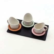 달소금 무광 도자기 파스텔 종이컵 홀더/받침세트(6color), 색상:민트SET, 단품