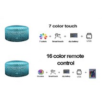 어린이책상세트 방 야간 테이블 램프용 Led 조명 Usb 애니메이션 어린이 책상 설정 게이머 장식 침실 멋진 분위기 3D 베이스 아크릴, [02] 7Col-16 Col Remote