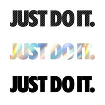 JUST DO IT 저스트두잇 포인트 데칼스티커, L, 블랙