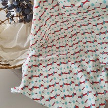 투지꽃무늬60수코튼원단, 레드