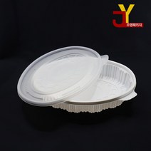 SDP 타원찜용기 330파이(중) 백색용기 세트 100개