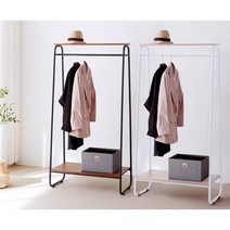 모던 라운드스틸 선반 스탠드 옷걸이 행거(80cm 2색) 스텐드 디자인 정장, 화이트