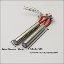 화장실히터 직경 220V 10mm 5 개 전기 카트리지 히터 10x60 10x100 10x200mm 스테인리스 스틸 관형 발열체, 01 10x50mm  220V 100W