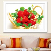 보석십자수 80x55cm 거실꾸미기 딸기 바구니 큐빅 자수, one color