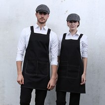 스티치 스타일핏 스티치 앞치마 뒤H형 앞치마 참존어패럴 참존까운스타일리쉬 남여 앞치마 옥스퍼드 카페 식당 X형 단체 홀 어린이집앞치마, AP-6121 블랙
