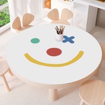 스마일 방수 PVC 테이블보 식탁 책상 원형 테이블 매트 실리콘 5종, 원직경135cm, C