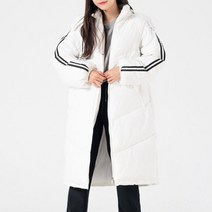 협력브랜드 두줄 라인 포인트 심플 데일리 보온 따뜻 여성 롱패딩