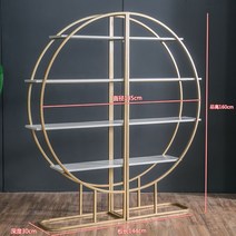 원형랙 고급 프레임 북유럽 장식 스탠드 진열대 철제 거실 디스플레이, 원형 144x30x160cm