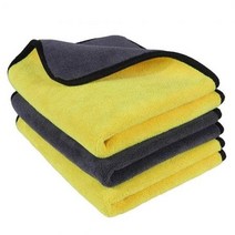 세차용품 Luckybay 클리닝 타월 3팩 40.6 x 30.5cm(16 12인치) 800GSM 두껍고 빠른 건조 울트라 소프트, GreyYellow, one option