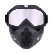 스키헬멧 Men Women Ski Snowboard Mask Snowmobile Skiing Goggles Windproof Motorcycle Face Glasses Safety, Silver