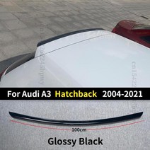 루프 리어 스포일러 윙 트렁크 스포츠 부트 립 에어 댐 디플렉터 바디 키트 아우디 A3 S3 8VA 8VS 8V7 201, 01 Glossy Black 100CM