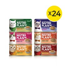 뉴트리플랜 고양이캔 6종 콤보 160g x24 + 사은품 뉴트리스틱 2개