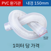 투명 호스 배관 PVC공업용 흡진관 투명신축호스 목공조각기 통풍관 플라스틱관 제진관 배기관, 내경150mm/m당개