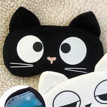 귀여운 찜질 수면안대 졸린 고양이 놀란 냥이 코튼 린넨
