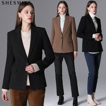 쉬즈미스 테일러드카라 솔리드 원버튼 재킷