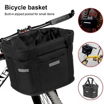 강아지바구니 걸이식 자전거 바구니 팻 캐리어 핸들 접이식 전면 프레임 가방 하이킹 캠핑 small pet carrier bike storage pocket handbag, 1개