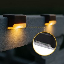 옥상꾸미기 (검정/백색) 태양광가로등 LED 자동조명 벽등 태양광전등 계단조명 경관조명 외부벽등, 본상품선택