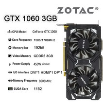 ZOTAC GeForce GTX 1060 3G 5G 6G 8008MHz PCI-E 3.0x16 GDDR5 160-92bit NVIDIA 비디오 카드 GPU 지원 데, 03 ZOTAC 1060 3G