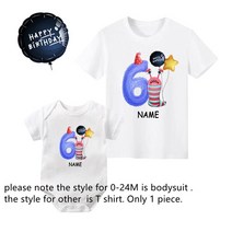 맞춤형 이름 생일 티셔츠 가족 내 번호 옷 아빠 엄마 소년 소녀 파티 의상 5