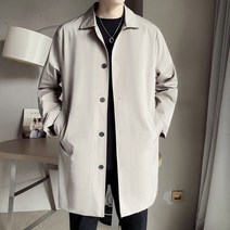 TZQW 남자 봄가을 하프 빅사이즈 트렌치 캐주얼 터틀 루즈핏 코트 2color