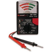 Gardner Bender GBT-500A 아날로그 1.5V 버튼셀/22.5 포토/AA/AAA/12V/9V/랜턴셀 등 시험용 인출선이 포함된 배터리 테스터 14 배터리 범위, Black_2-Pack(14 Battery Range)