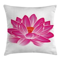 Ambesonne Lotus Throw Pillow Cushion Cover Vibrant Lotus Flower Pattern Spa Zen Yoga Asian Balance, 1