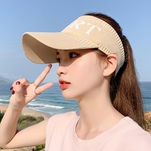 레드에셋 골프 테니스 여성 썬캡 햇빛 자외선차단 모자, 베이지