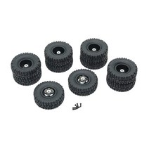 GHSHOP 4pcs RC 자동차 1:16 규모 버기 짧은 코스 타이어 휠 세트 WPL B16 B36 액세서리, 68mm, 탄성 고무, 검정