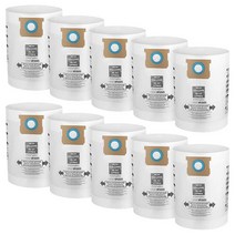 10 팩 VF2005 컬렉션 필터 가방 Shop-VAC 9066200 10-14 갤런 유형 F + Type I Broupt 90662 및 90672, 하나, 하얀, 01 10 Pcs