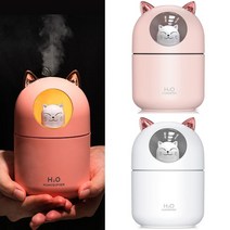 가디언 야옹이 가습기 자동차 usb 미니 LED 무드등, 핑크