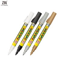지그 패브릭마카 메탈릭 낱색 4색상/짙은직물 전용 2mm, ZIG-PFC-20-010 BLACK