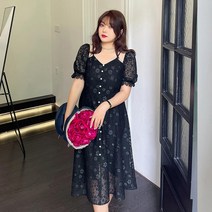 수입 여성 봄 가을 반팔 레이스 빅사이즈 원피스 여름 88 통통 휴양지 간절기 77 바캉스