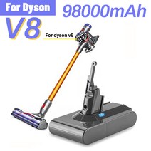 다이슨 V8 21.6V 98000mAh 배터리 교체 다이슨 V8 절대 무선 진공 휴대용 진공청소기 다이슨 V8 배터리, 2개