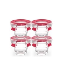 테팔 마스터씰 뉴 글라스 밀폐용기, 4개, 원형 100ml