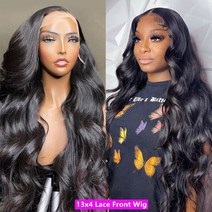 남자장발가발 Body Wave Lace Front Wig 360 Hd 13x6 Brazilian For Women PrePlucked 인모 가발, 13 34inches_02 180%, 03 360 Hd Lace Wig