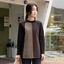 모슬린 엄마옷 겉기모 배색 반폴라티셔츠 ETP211014 마담 미시옷 중년여성의류 빅사이즈 50대 60대여성옷
