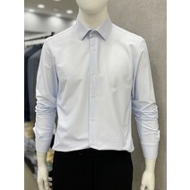 트루젠 남자 4계절 다림질이 필요없는 논아이론 에어로쿨 S블루 스트라이프 긴팔 캐주얼 드레시 정장 와이셔츠