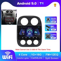 NAVISTART지프 컴퍼스 패트리어트 2010 차량용 라디오 스테레오 2 딘 플레이어 GPS 내비게이션 카플레이 DSP OBD CD 플레이어 없음 자동차 라디오, [03] T1 1G 16G, 03 T1 1G 16G