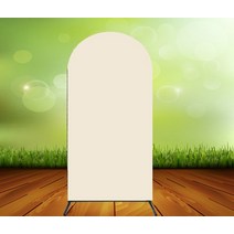현수막걸이대 배너걸이 받침대 커스텀 아치 커버 배경 핑크 블루 화이트 생일 파티 장식 배너 양면 인쇄 탄성 패브릭, 54.39x787in1x2m - Beige