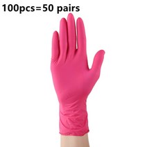 라텍스 장갑 주방용 요리 셰프 일회용 실험실 고무 니트릴 위생 100매, L, 레드 100PCS