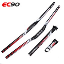 초경량 풀 카본 핸들바 풀 카본 파이버 플랫라이저 자전거 핸들바+카본 시트포스트+ ec90 고강도 제품, 하얀