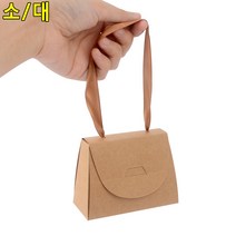 크라프트 리본손잡이 미니 종이 선물상자 테이 답례품 사탕 교회 만들기 학원 축하, 1개, 소 - 화이트