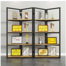 트로피 진열장 메달 향수 진열대 프라모델 수납 선반, 블랙+우드 90 길이 36 깊이 180 높이