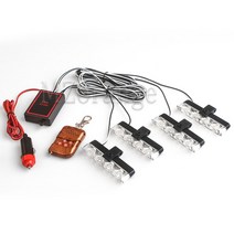 4LED 스트로브 조명 경찰 점멸 스트로보 스코프 자동차 fso 자동 플래시 led 라이트 깜박임, [04] wireless 4 LEDs, [01] Red and Blue