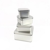 굿즈 사각 캔들 보관 철 캔 귀금속 수납함 악세서리 박스 원형 틴케이스 철캔 미니 양철통 보관함 머리핀 틴캔 화장품 보석 깡통 상자 쥬얼리 소품 정리 정리함 팬트리 뚜껑분리, B_정사각M, 1개