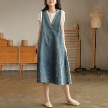 여름 여성 오버핏 멜빵 원피스 a라인 통 원피스 민소매 나시 원피스 SFW0320027