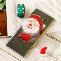 새임 크리스마스 보석십자수 그립톡 DIY 초등학생공예 만들기재료 초등학생만들기키트, 산타 그립톡 1개입